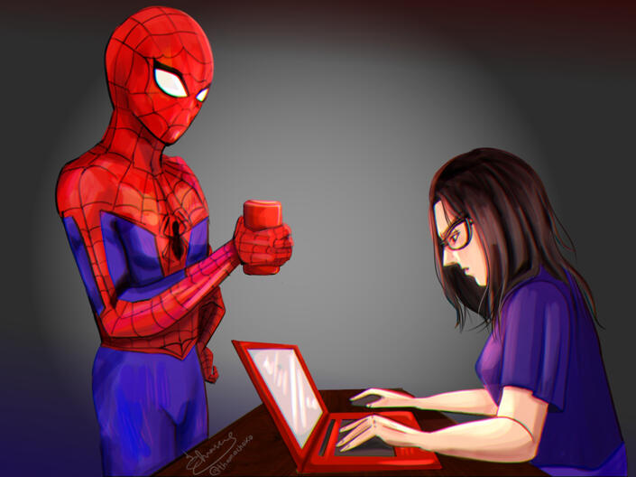 Fanart Normal Style couple+Simple Backgroud