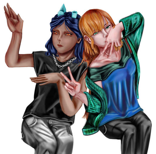 Knee Up Couple Full Rendered